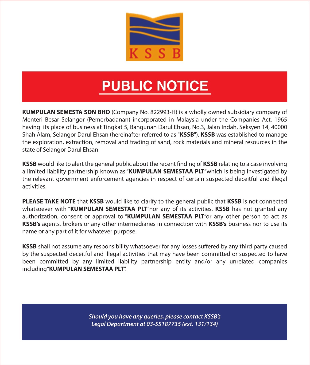 Clarification Notice